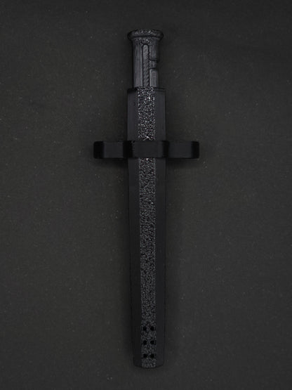 Black necklace adapter on a Black Sniff & Slide spring-loaded bump straw necklace, dark gray background.
